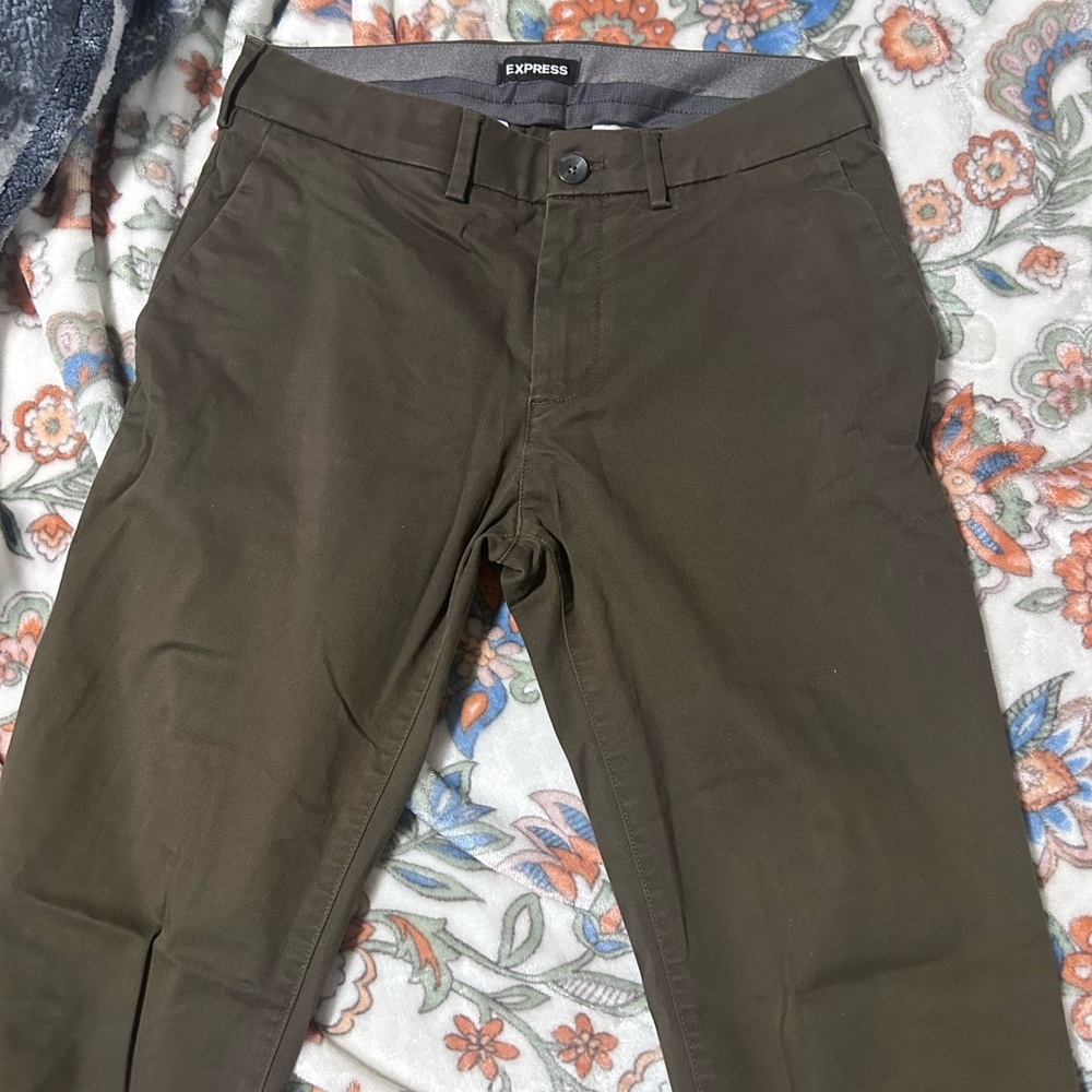 Express Dark Green Skinny Dress Pants 29x32